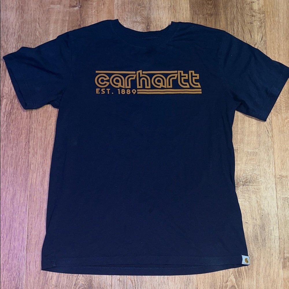 Carhartt Men's Navy Tee with Gold Logo